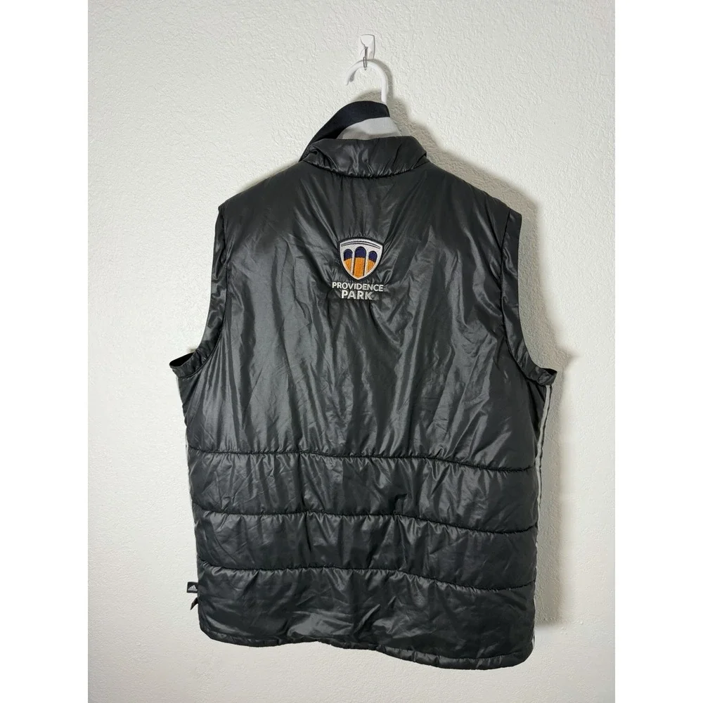 Portland Timbers Adidas MLS Puffer Vest Black Size XL Sleeveless Zip Fan Jacket